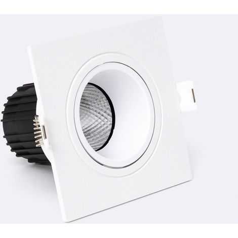 Downlight Cuadrado Basculante LED 9W Corte Ø 75 mm 4000K Blanco Blanco Neutro