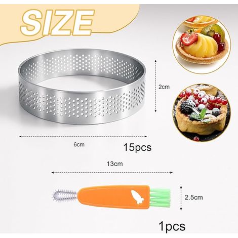 stainless steel tart rings 6 cm baking rings for mini cakes (1/4)