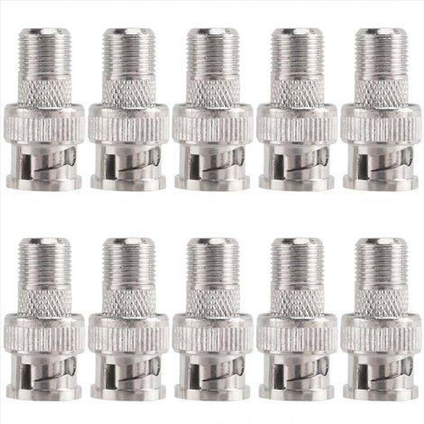 10 Stück BNC-Stecker auf F-Buchse Koaxialkupplungsadapter für Überwachungskameras (1/5)