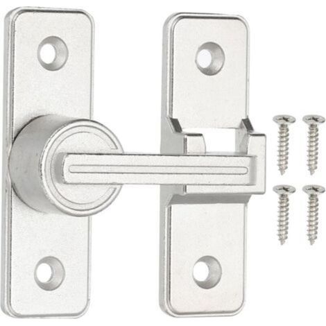Barn door lock, 180-degree toggle latch - suitable for garden, outdoor and garage use (silver), 1 set (1/4)