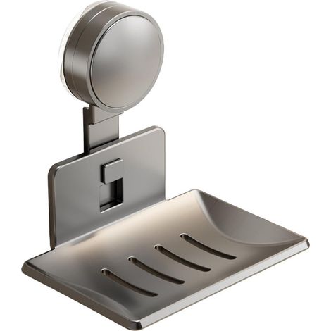 Boîte à savon robuste et durable avec ventouse, design simple, facile à transporter, idéale pour la maison et l'hôtel, porte-savon, lot de 2 (1/5)