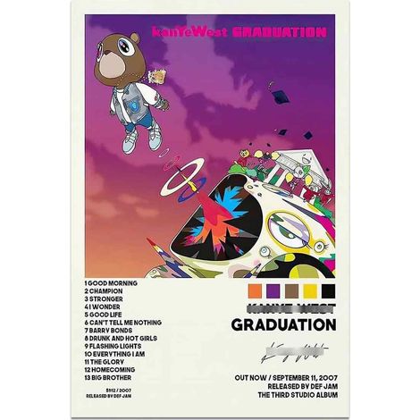 Kanye-West-Poster, Abschlussalbum-Poster, Wanddeko, Poster & Drucke, Ästhetische Poster, Wandposter fürs Zimmer (1/5)