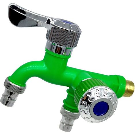 Robinet multifonction pour lave-linge, 1 entrée, 2 sorties, filetage 1/2 pouce, pour salle de bain de balcon. (1/2)