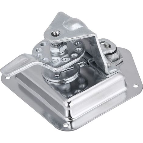 Serrure de remorque en T, kit de clés de boîte à outils de serrure de poignée de pliage en forme d'acier inoxydable pour la remorque de camion 12.5 12.2cm/4.9 4.8in (1/5)