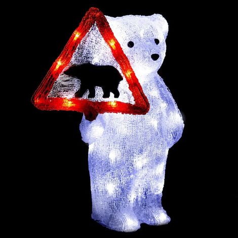 Déco lumineuse Ours 50 LED Blanc H 40 cm - Feeric Christmas (1/3)