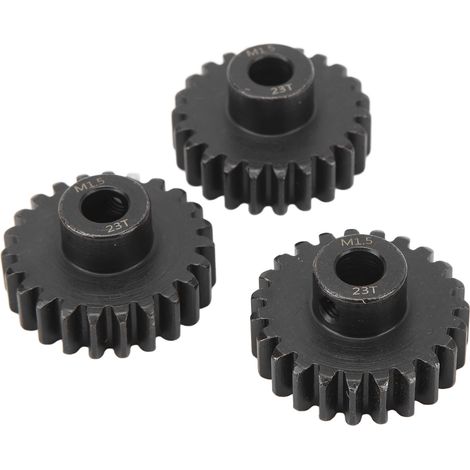 Jeu de 3 pignons en acier M1.5 de 8 mm avec vis de blocage M5 pour voitures RC 1/5, 1/8 et 1/10 (23 dents).