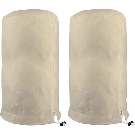 Voile d'hivernage pour plantes en tissu non tissé - housse de protection pour olivier, arbre, tomate et citronnier - 60 x 80 cm - beige (1/4)