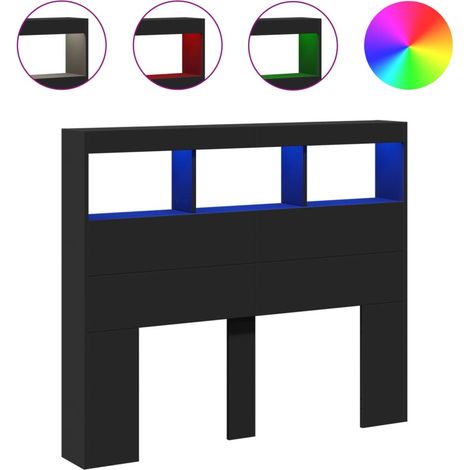 Maison Exclusive - Cabecero de cama con LED negro 120x17x102 cm