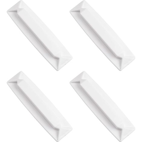 Sollbry Lot de 4 poignées de tiroir auto-adhésives en plastique pour porte coulissante de cuisine, salle de bain, fenêtre, réfrigérateur, WC (blanc) (1/5)