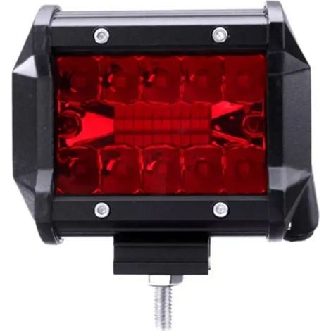 Feux de travail LED rouges 10 cm (4 pouces) – Projecteur large faisceau avec fonction antibrouillard pour camions, SUV, véhicules tout-terrain et bateaux (1/2)