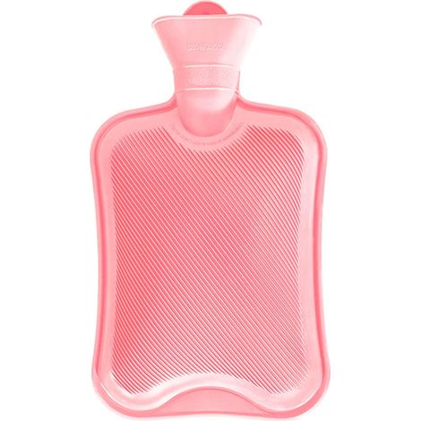 Bouillotte sans housse 2L Sûr et durable en Caoutchouc Naturel Bouteille Fournir Chaleur et de Confort -Idéal Les Journées Hivers(Rose) (1/5)