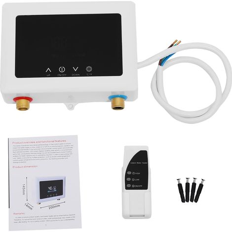 Chauffe-eau électrique avec indicateur LED rapide 5500 W aluminium moulé et sa coque en ABS de Douche Thermostatique, Petite Cuisine, Salle de Bain (1/5)