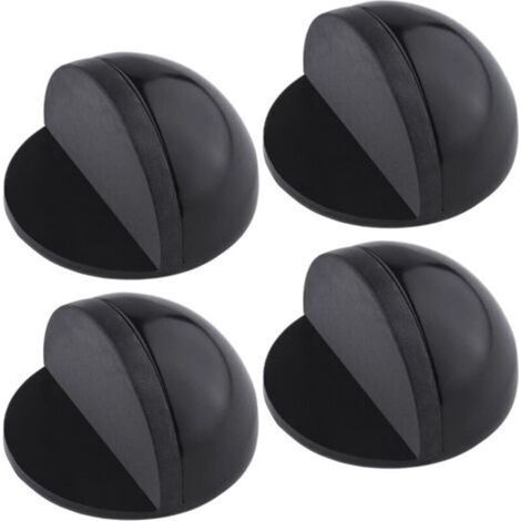 4 Pieces Door Stopper, Stainless Steel Door Stop, Adhesive Door Stopper, Half-Moon Door Block, Door Stop for Protecting Furniture, Black (1/5)