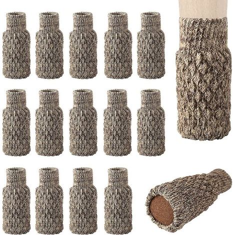 Lot de 16 chaussettes antidérapantes pour pieds de chaise, pieds de chaise, pieds de chaise, pieds de chaise tricotés pour protéger le sol contre les rayures et réduire le bruit (1/3)