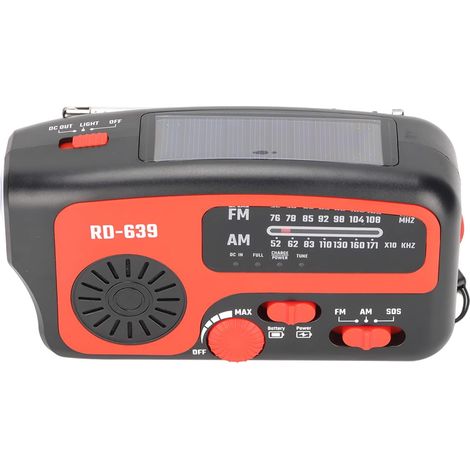 EMUKOEP Radio d'urgence à Manivelle avec Alarme SOS, Lampe de AM (1/5)