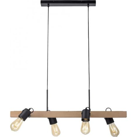 Suspension poutre bois 80cm 4xE27 Leuchten 15630-18 (1/5)