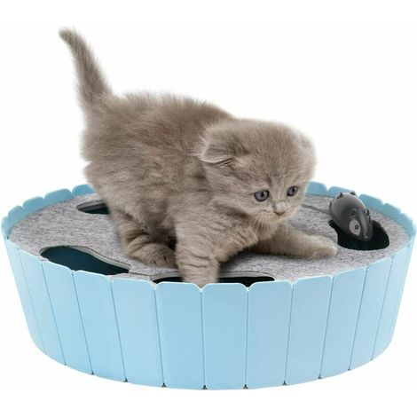 Pawaboo Jouet pour Animaux de Compagnie, Souris Électronique Cache-Cache Jouet de Chasse Interactif pour Chat - Bleu Ciel (1/5)