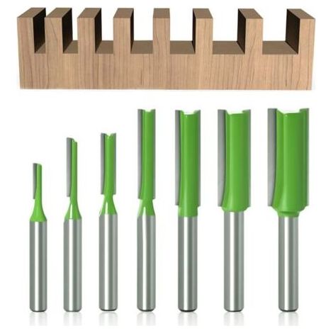 7Pcs Fraise droite à queue de 6 mm, Fraise Droite Defonceuse, pour Bois Carbure de TungstèNe Outil de Travail Du Bois, Routeur Droite à Simple Duble Flûte à Bois,3mm 4mm 5mm 6mm 8mm 10mm 12mm (1/5)