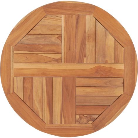 Vidaxl – Dessus de table en bois de teck massif rond 60 cm – Épaisseur 2,5 cm – Résistant aux intempéries – Pour espaces extérieurs (1/6)