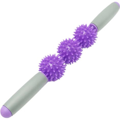 Rouleau de massage musculaire, bâtonnet à picots pour points de pression, masseur musculaire, rouleau d'acupression, (violet)-AquaForge