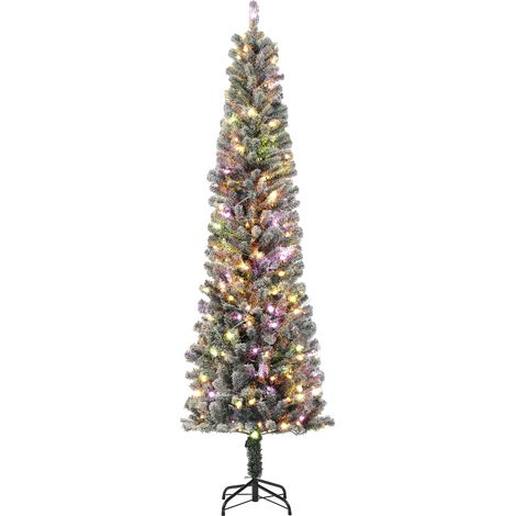 Arbre de Noël artificiel 225 cm 220 lumières LED bicolores 519 branches support acier vert (1/5)
