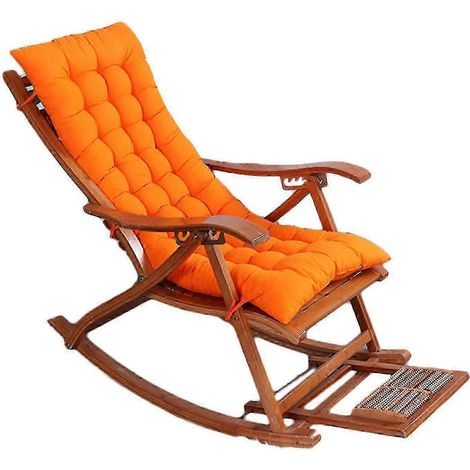 Coussin de rechange souple pour chaise longue, coussin d'assise haut avec sangle de fixation, grand coussin de banc pour fauteuil à bascule TAO Orange (1/5)