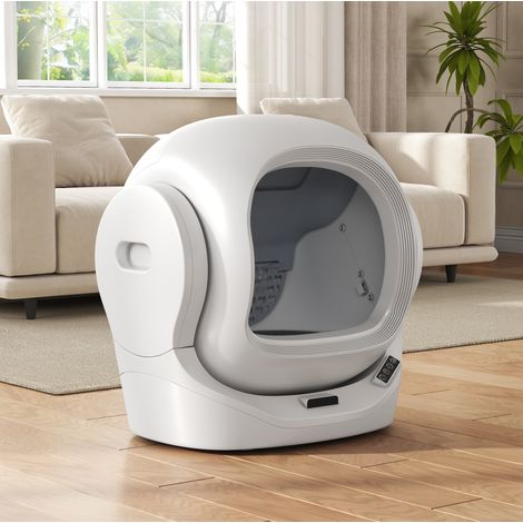 Lettiera automatica intelligente per gatti con controllo tramite app, 68 L, bianca (1/5)