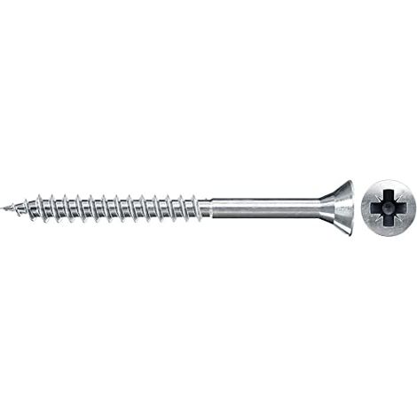 Fischer 200x  vite truciolare  FSPII 4,5  x 60  mm testa  svasata zincata  blu filetto  parziale impronta  a croce  PZ -  551141