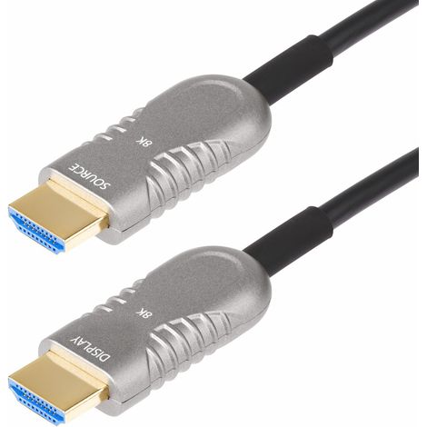 Cable HDMI 2.1 Híbrido Activo Óptico AOC de 15,2m - CMP Plenum - Cable HDMI 2.0/2.1 de Ultra Alta Velocidad 8K de Fibra Óptica - 48Gbps - 8K 60Hz/4K 1