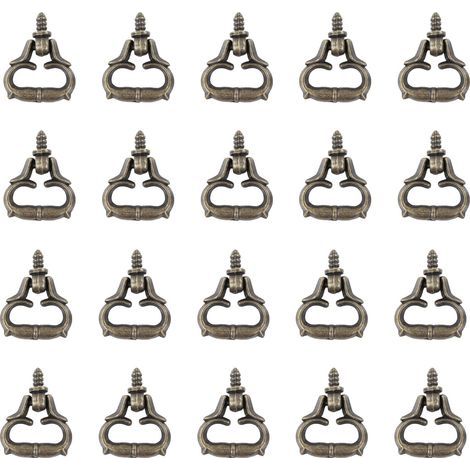 20 pièces Poignées de tiroir vintage miniatures en alliage de zinc, idéales pour la fabrication de boîtes en bois et la rénovation de meubles. (1/5)