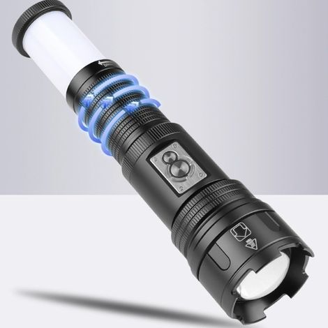 Torcia a LED, ricaricabile tramite connettore di tipo C, lampada da campeggio multifunzione, impermeabile, compatta e robusta, alimentata da batteria ricaricabile. (1/5)