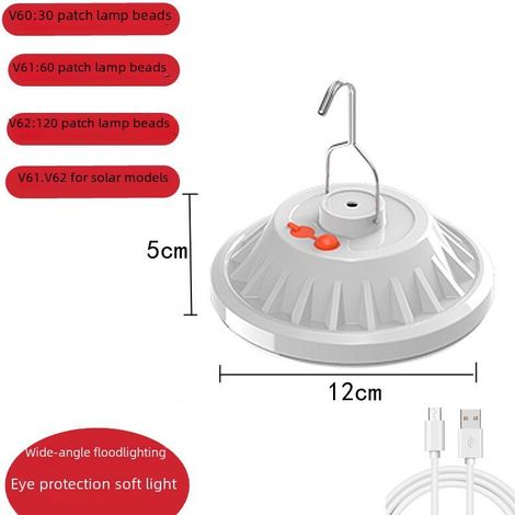 Lampe solaire en forme de soucoupe volante, éclairage LED blanc brillant (1/5)