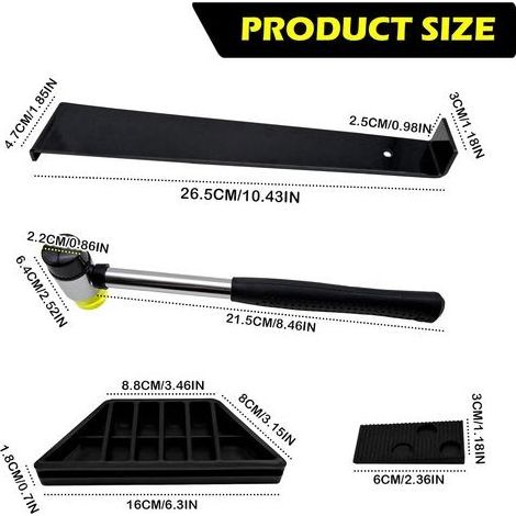 23 Pièces Kit Pose Parquet, Barre De Traction, Marteau Double Tête, 20 Cales, Sol Flottant