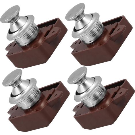Lot de 4 verrous à bouton, poussoir pour armoires de camping, car (1/5)