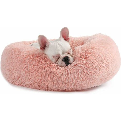 Lit pour Chien Lavable Peluche Lit Rond pour Animal de Compagnie (1/5)