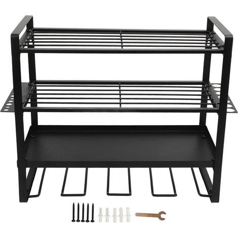 Jeffergarden Organisateur d'outils électriques robuste, support de stockage d'outils électriques à 4 couches pour Garage, salle d'outils, atelier, hangar, panneau perforé-DOU