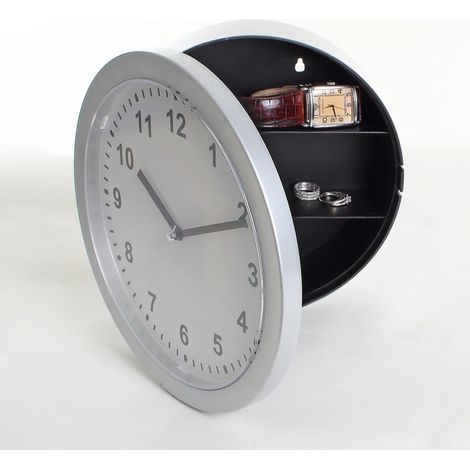 Horloge Murale avec compartiment sécurité gris (1/3)