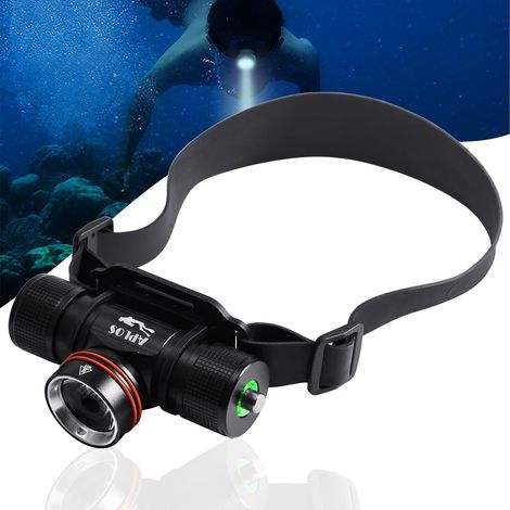 Lampe Frontale Plongée Sous Marine, 3500 Lumens Lampe Frontale Rechargeable Étanche Pour Plongée avec Lentille TIR, Indicateur de Puissance (1/5)
