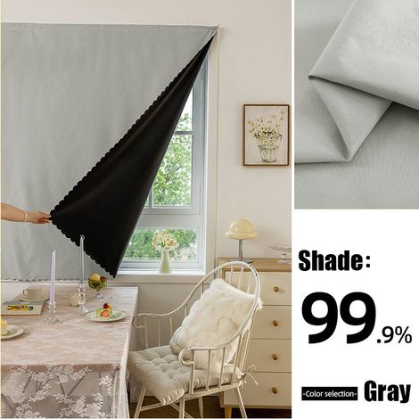 1 rideau occultant autocollant, rideau en polyester, sans trous, adapté à la cuisine, au salon et à la chambre, gris (120170 cm).