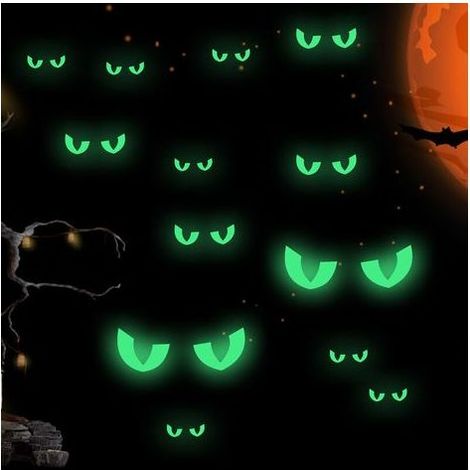 Halloween Fluorescent Autocollants Halloween Décorations Amovibles Lumineux Stickers Muraux pour la Fête d'halloween Chambre des Enfants (1/5)