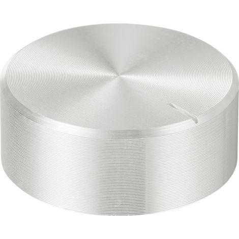 TRU COMPONENTS TC-11696464 Drehknopf mit Knopfmarkierung Silber (Ø x H) 25 mm x 10 mm Aluminium, Pl (1/4)