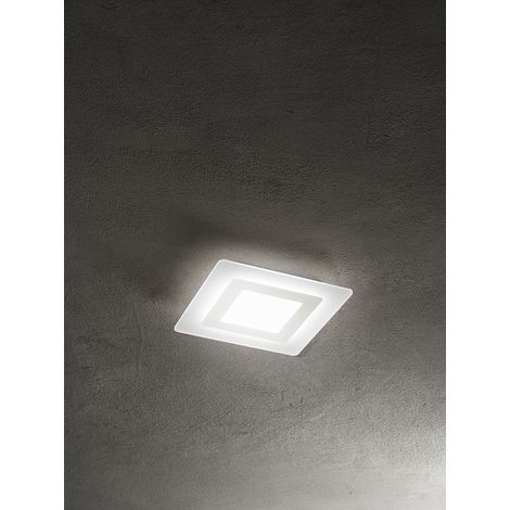 Plafonnier LED Carré Métal Blanc 30W CCT 3000K/4000K/6000K Diffuseur Satiné 35x35 cm Design Moderne - Perenz, Éclairage Réglable de Haute Qualité