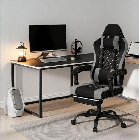 Sedia da ufficio ergonomica girevole, schienale reclinabile 90-145°, nera HAVRYA (1/5)