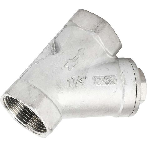 Y-Filter, 1-1/4 Zoll DN32 Gewinde, Edelstahl 304, Filterventil-Rohrverschraubung für Wasser und Öl