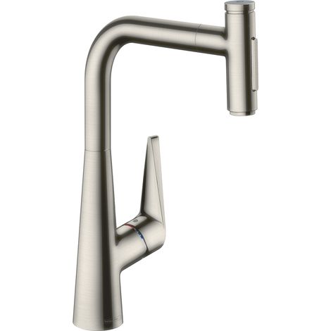 Hansgrohe Talis Select M51 - Miscelatore da lavello con doccetta estraibile, simil inox 72823800 (1/3)