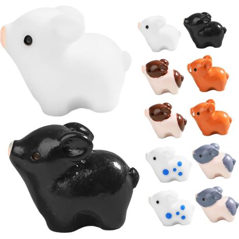 12 figurines cochon miniature en résine, décoration féerique pour jardin, maison de poupée, collection. (1/5)
