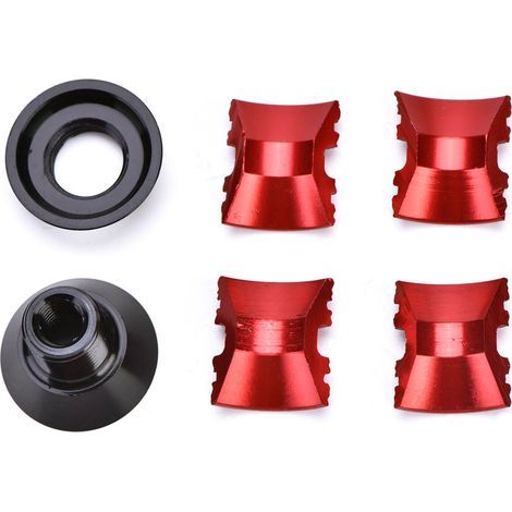 Capuchon de direction pour vélo de montagne, couvre-tige 28.6mm, bague de réglage et cache-pot (Rouge) (1/5)