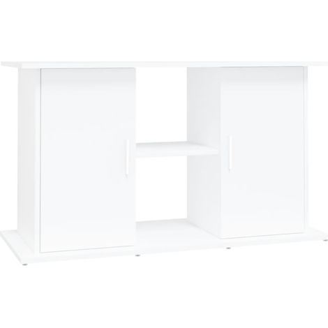 Support base pour aquarium armoire meuble 101 x 41 x 58 cm bois d'ingénierie blanc (1/5)