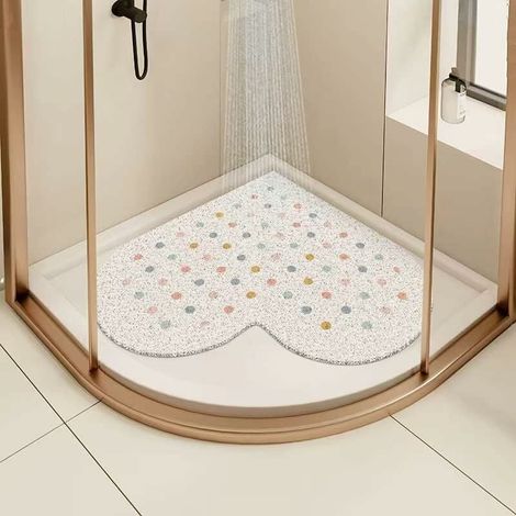 Tapis de douche d'angle antidérapant, tapis de bain doux et confortable avec trous de drainage, tapis antidérapant de massage en PVC en forme de citrouille pour baignoires, douches et douches dans les (1/3)