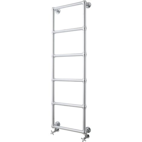 Hudson Reed Countess Wall Mounted Heated Towel Rail 1548mm H x 598mm W - Chrome (1/2)
